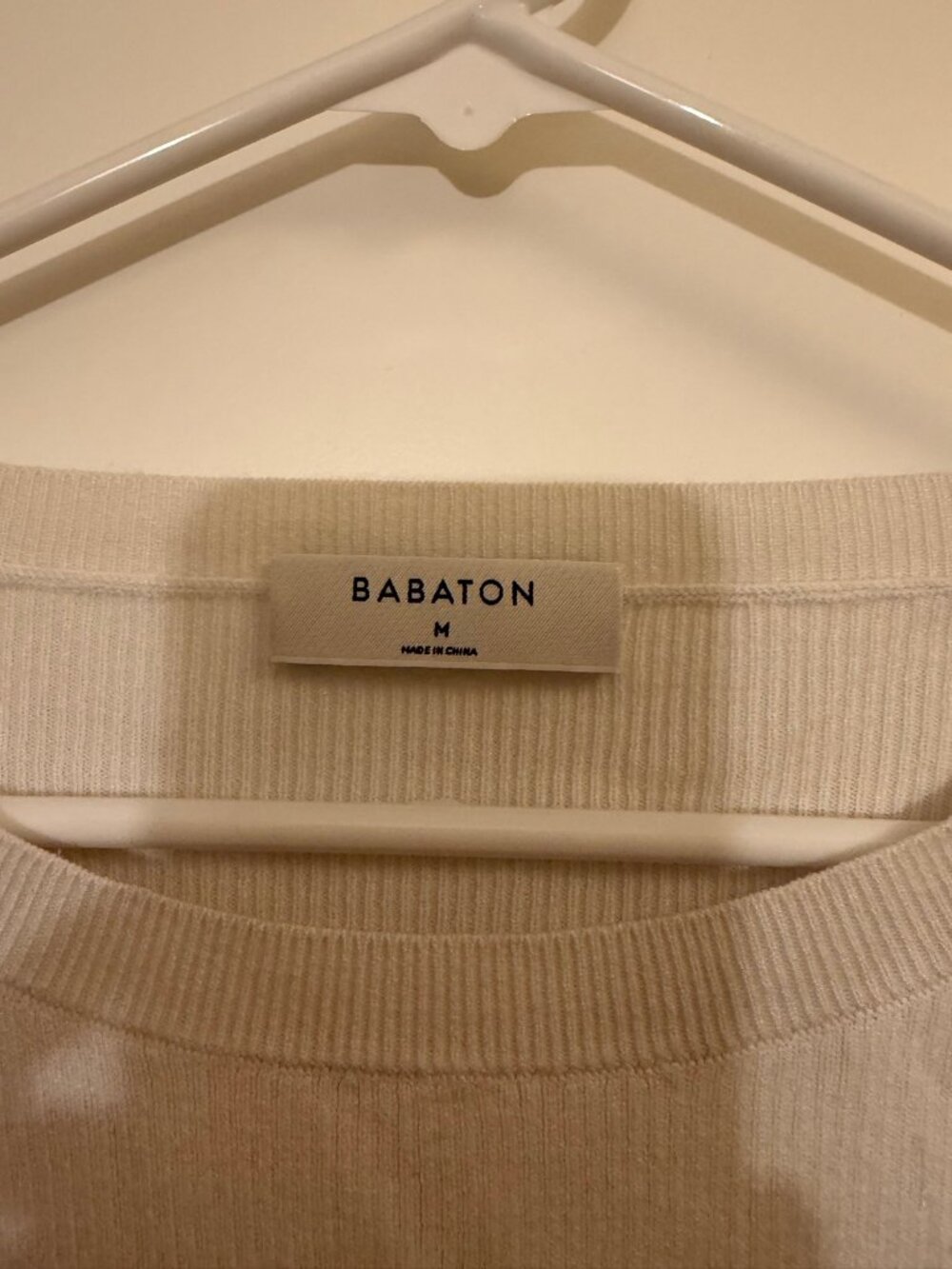 Babaton Aritzia Striped Long Sleeve Knit Top Cream Navy Size M Breton